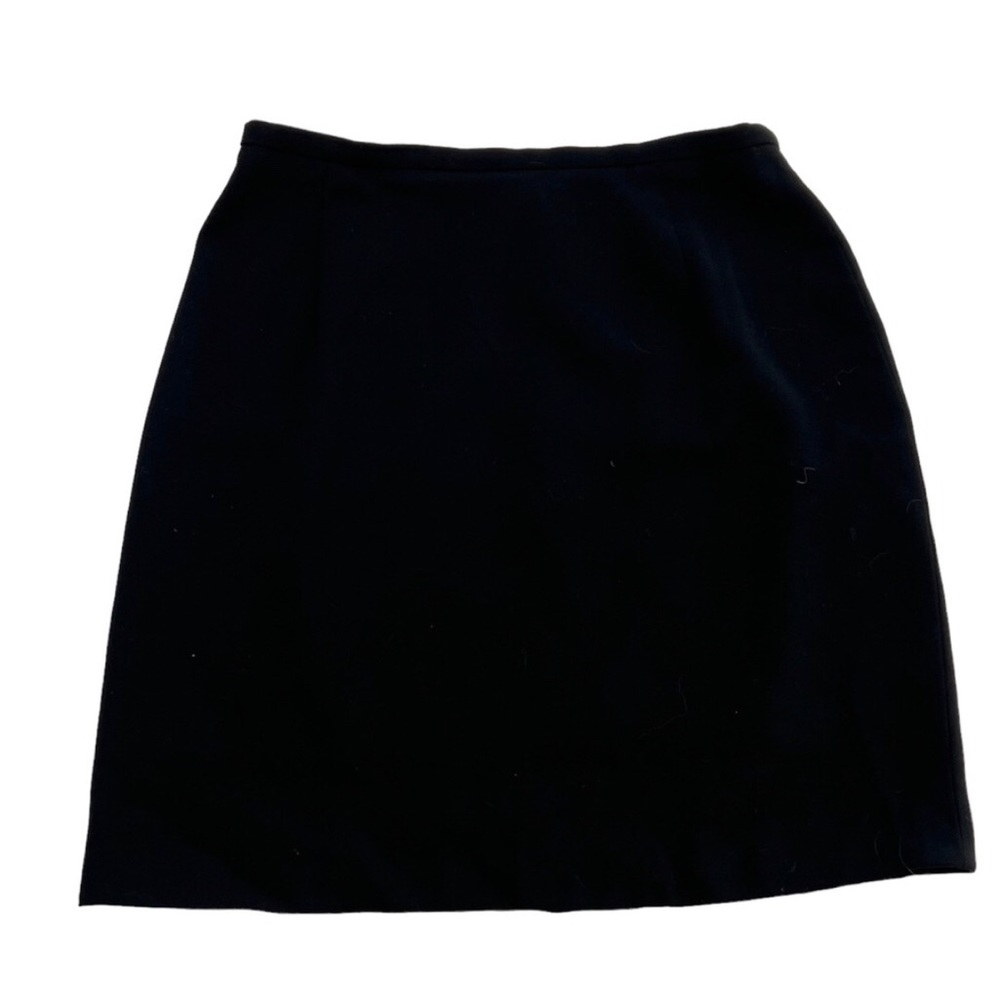 Max Mara Womens Back Zip Short Pencil Skirt Black  Wool Size 6.
